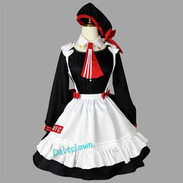 Costumi anime Genshin Impact Noelle Silva Cosplay Come KFC Anime Cosplay Maid Come Women Lolita Dress Girl JK Uniforme con cappello Outfit Z0301