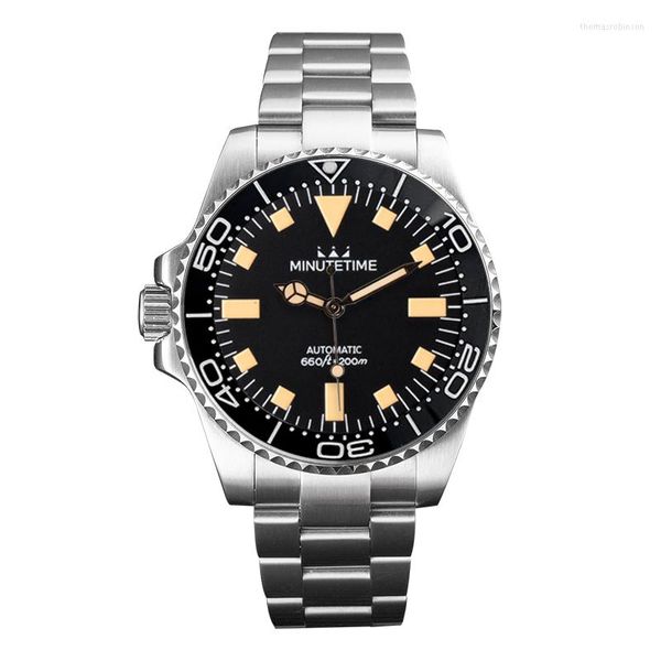 Нарученные часы левша на заказ логотип NH35 Watch for Men Механические светящиеся водонепроницаемые автоматические часы из нержавеющей стали.