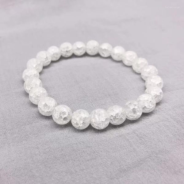 Strand Natural Stone Bead Matte White Popcorn Crystal Braceletbanle