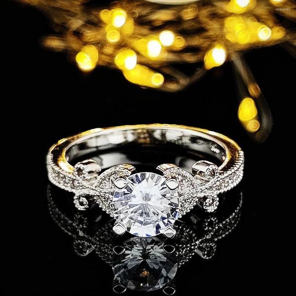 Anéis de casamento 2023 Vintage Silver Color Designer Engagement Ring Africa Bridal for Women Anniversary Presente Jóias por atacado R5412