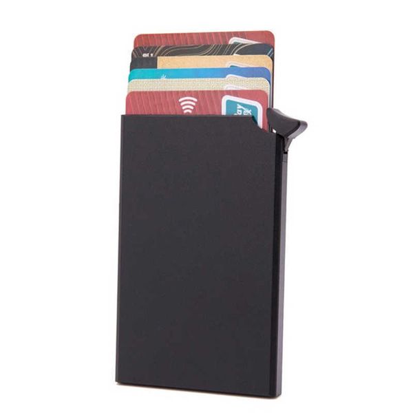 Carteiras Antitheft ID do cartão de crédito Porte Carte Fino Aluminum Wallets Metal Pocket Case Bank Menino Homens Crédito Boxl230303