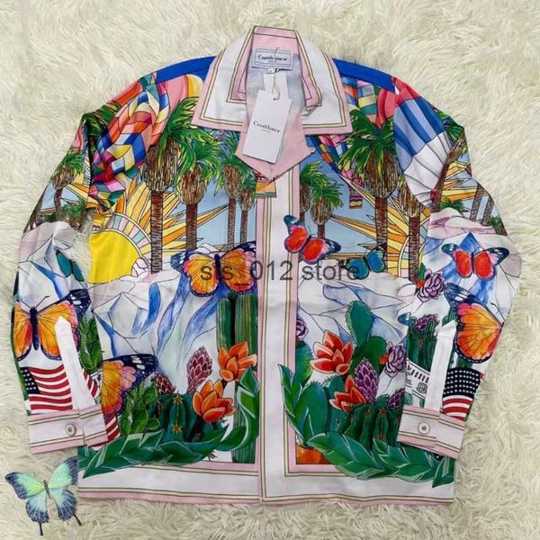 Freizeithemden für Herren CASABLANCA Tropical Flower Hot Air Balloon Full Print Shirt T230303