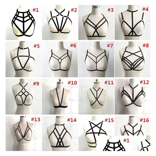 Maternidade sugna moda y Brago Bra fêmea gótica lingerie arnês elástico gaiola de bondagem de bondage Datência do cinto corporal Droga bebê garoto DHR3H