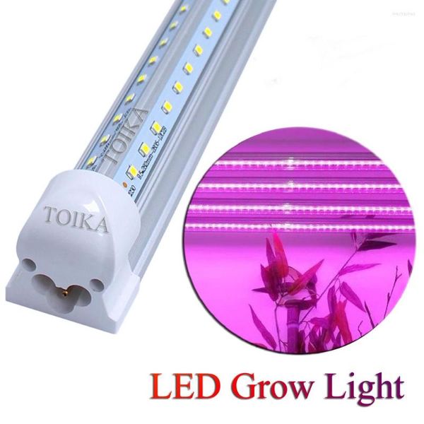 Luzes de cultivo Toika 15pcs 2 pés 3 pés 4 pés de espectro completo luz LED 30/60/90/20cm V Shape T8 Tubo integrado para planta de estufa