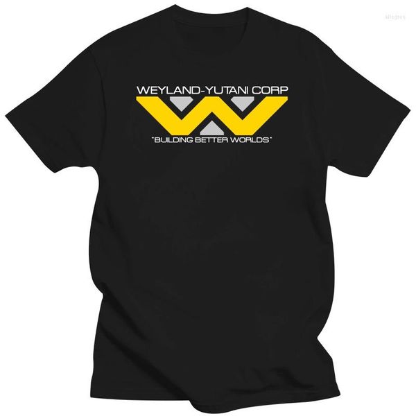 Camisetas masculinas Weyland Yutani Camisa Aliens Tshirt Filme Impressão de algodão respirável UE/US Tops Men Women Mulheres