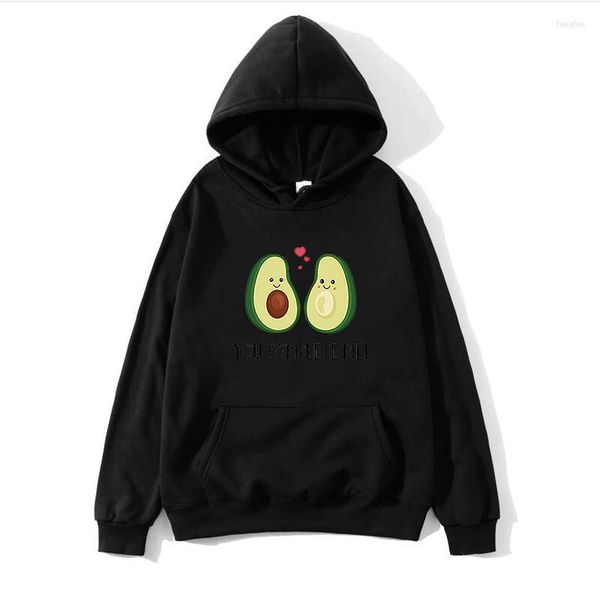 Erkek Hoodies 2023 Kış Kadınlar Kawai Karikatür Avokado Baskı Sweatshirts Harajuku Kore Moda Üstleri Sokak Giyim Hoodie Ropa