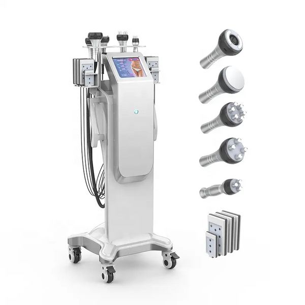 Oggetto di bellezza 6 in 1 Cavitazione Lipo Laser verticale Ultrasone verticale RF 40K Cavitazione S Selmo Slinger per la rimozione della cellulite Ultrasonica 5D Cavitazione RF Macchina