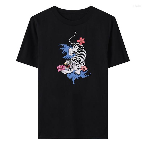 Männer T Shirts Sommer Männer der Tiger Druck T-shirts Mann Reine Baumwolle Große Größe Tees Lässige Streetwear Für Männliche luxus Mode Tops