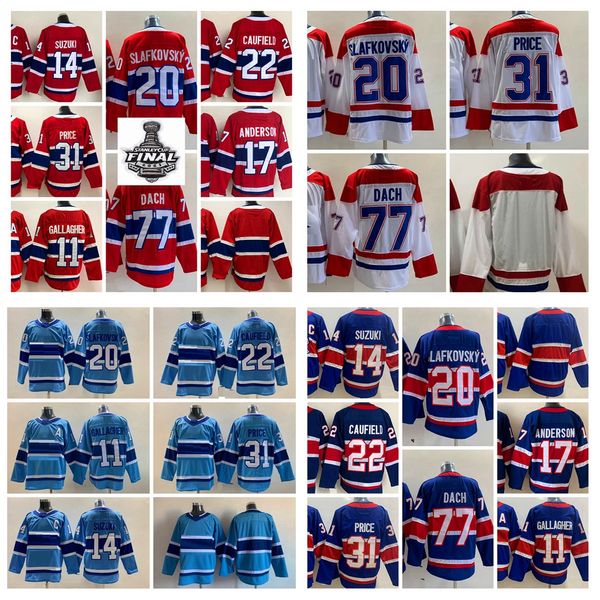 Mi08 2023 Reverse Retro 22 Maglie da hockey Cole Caufield 31 Carey Price 11 Brendan Gallagher 14 Nick Suzuki 17 Josh Anderson 77 Kirby Dach Juraj Slafkovsky Stanley Cup F