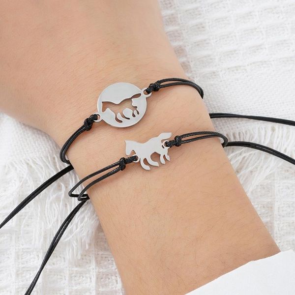 Bracelets de charme Mãe Filha Combinando Charms de Cavalos Para 2/3 Mães Aniversário Presentes de Natal Amante 2 PCs D5qb