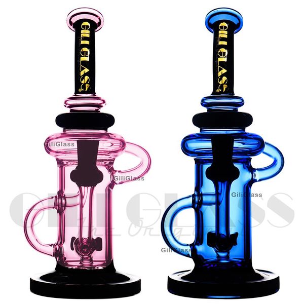 Bong Recycler Perc Bongs Dab Rig Rig Pires de tubo de vidro Gabinados de água de 10 