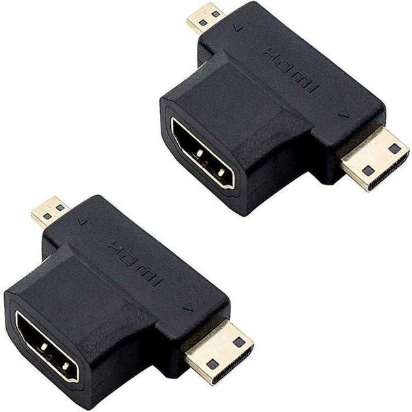 3 In 1 HDMI-kompatibel Zu MicroHDMI Stecker MiniHDMI 1,4 Weibliche Kabel Adapter T Form Konverter für HDTV 1080P Kabel