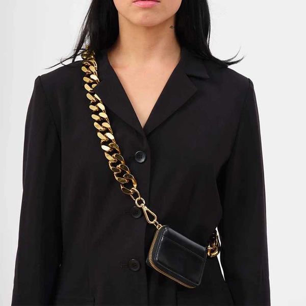 Portafoglio nero da donna con tracolla a catena spessa borse a tracolla mini tasca per rossetto moda borse a tracolla con tracolla borsa da donna e borsa 230303