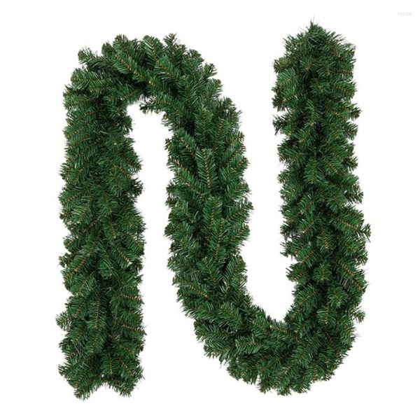 Árvore de simulação de flores decorativas Ratão de Natal Garland Fake Plant Durável 2,7m Ornamento pendurado reutilizável