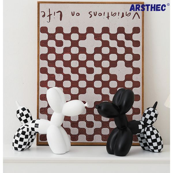 Objetos decorativos Estatuetas Estilo Checker Luxo Decoração de Casa Balão Cão Escultura Escritório Acessórios de Mesa Figura Ornamento Moderna Pop Art Estátua Nórdica 230302