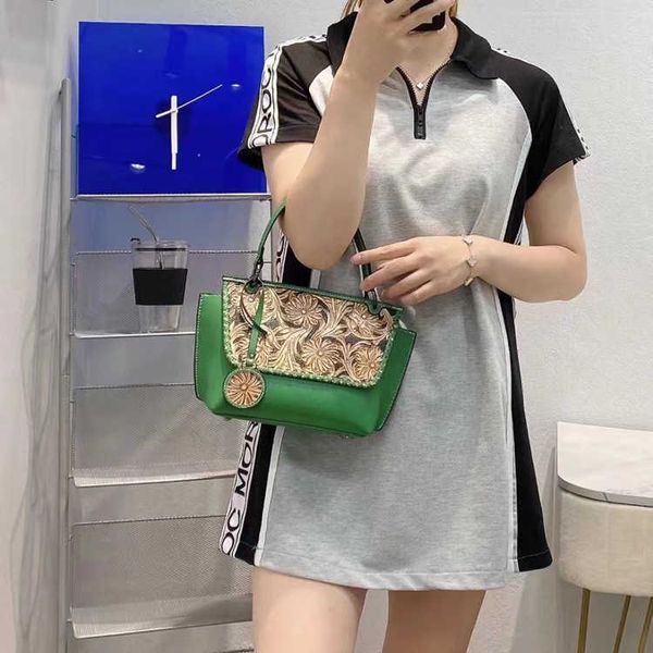 Totes Bag Women New Chinese Chinese Couather Escultura com Cheongsam Messenger portátil ombro único Bolsas de bolsas femininas Bolsas de grife