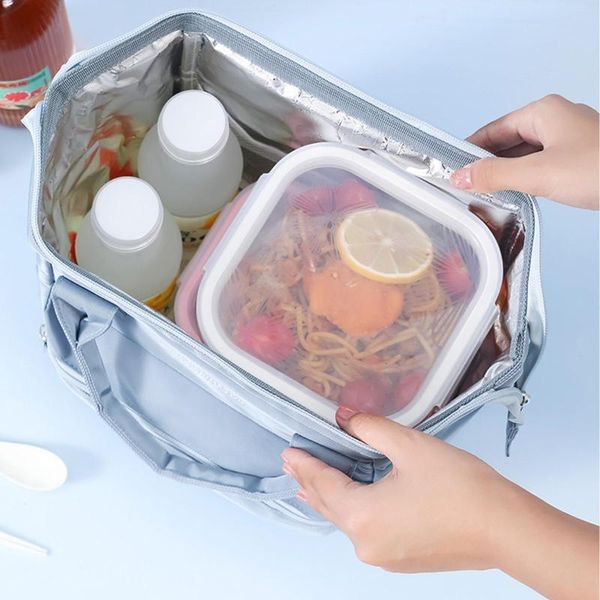 Set di stoviglie Borse per organizer Bento in tessuto Oxford Borsa per la colazione di grande capacità Borsa portaoggetti Forniture per picnic da viaggio all'aperto impermeabili