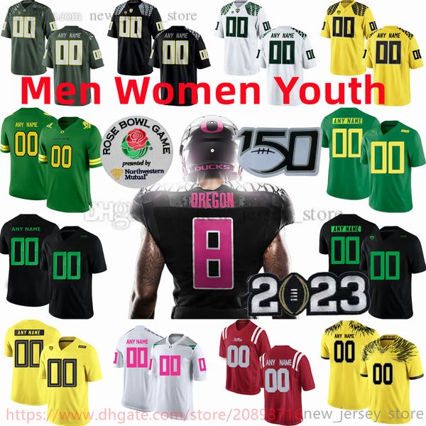 Maglia personalizzata S-6XL NCAA Oregon Ducks College Football 8 Marcus Mariota 21 Royce Freeman 10 Bo Nix 13 Ty Thompson 9 Jay Butterfield 5 Sean