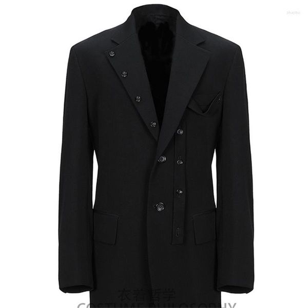 Costumes pour hommes personnalisés S-6XL 2023 Vêtements pour hommes individuellement Mode Coiffeur Conçu Bouton Style Noir Plus Taille Costume Manteau