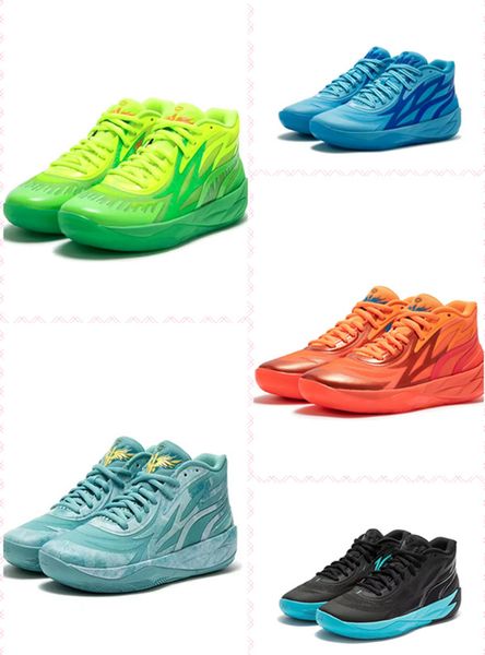 Slime MB.02 Men Basketball Shoes 2023 Высококачественный бал Lamelo MB02 Jade Fluro Green Pes Lime Squeeze Sport Shoe Trainner Rearner Размер 7-12 MB01