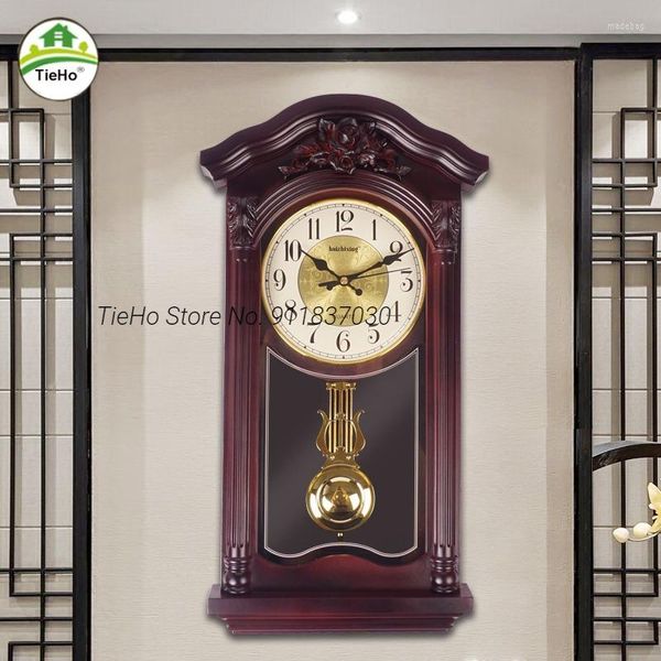 Wanduhren Große Pendel Wohnzimmer Retro Silent Swing Uhren Vintage Mute Clock