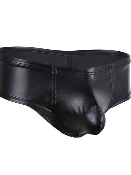 Unterhosen Sexy Männer Dessous Kunstleder Kurze Boxershorts Bikini Unterwäsche Body Shaping Macho Play OutfitUnderpants