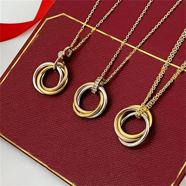 Ciondoli ad anello alla moda collana carti serie amore ciondolo cerchio donna uomo catena in corda placcata oro 18k iniziale collane con ciondolo di diamanti gioielli delicati per amico