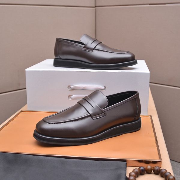 2023 New Classic Dress Shoes Men Formal Business Appartamenti in vera pelle Mens Fashion Brand Slip On Casual Walking Mocassini Taglia 38-45