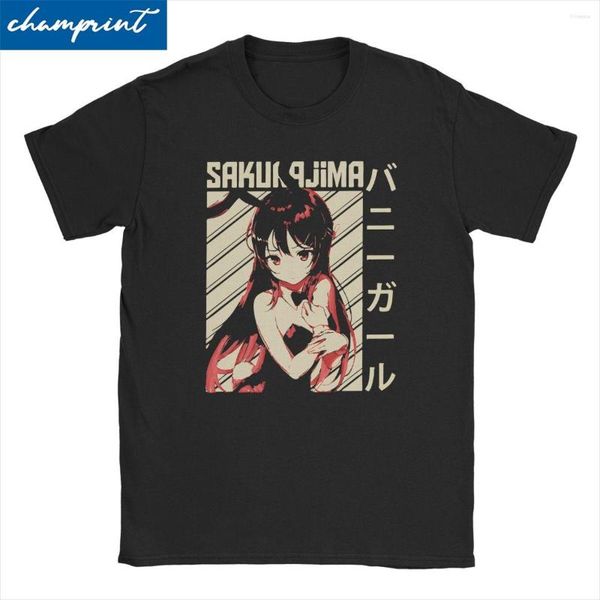 T-shirt da uomo T-shirt da donna da uomo Ragazza Mai Sakurajima T-shirt in cotone Sexy Senpai Anime Waifu Estetica Manga Harajuku Ullzang