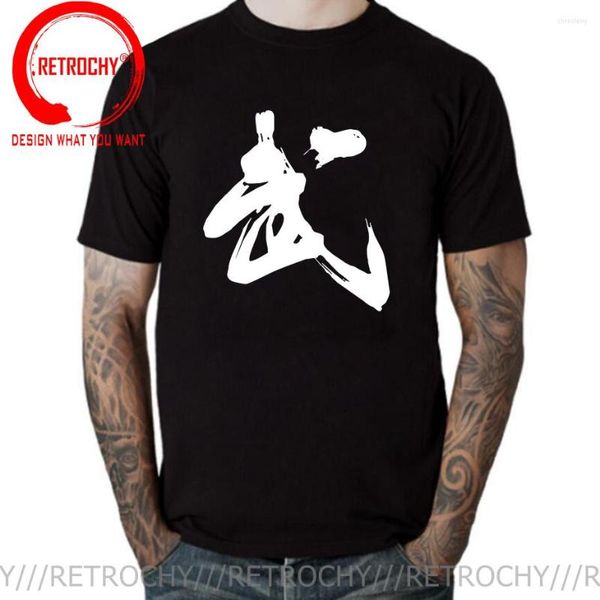 Camisetas masculinas 2023 Karate Chinese Caligrafia Palavra marcial T-shirt masculina China shaolin Culture Print Tshirt Fashion Street