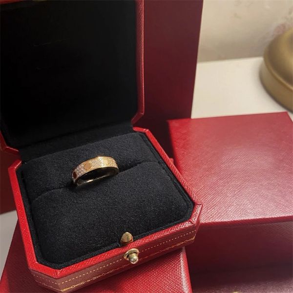 Anel de amor de cristal aliança de casamento acessórios de luxo romântico diamante rosa banhado a ouro gelo cor de prata casal jóias bague modelo pequeno anéis de designer ZB019 F23
