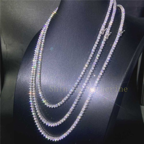 Горячий продукт США 925 Серебряное теннисное ожерелье VVS Diamond Diwelry Moissanite теннисная цепь