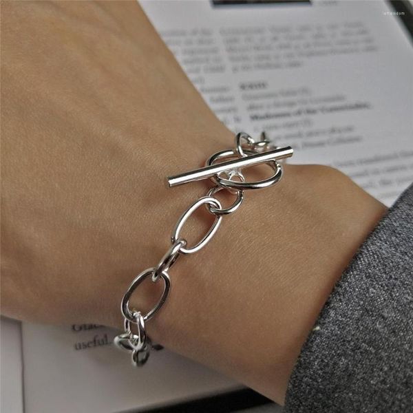 Charm Bracelets Silver For Women Simple Geometric Chain Bracelet Pulseira Pulseira Femme Trendy Jóias Acessórios