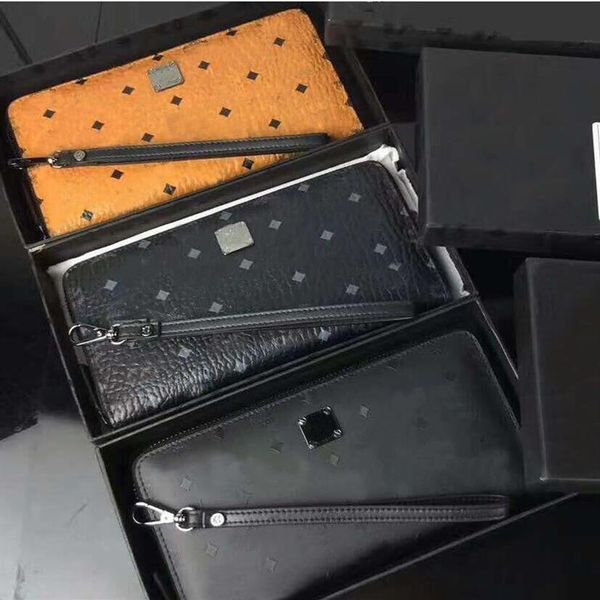 Lange koreanische Mode-Brieftasche, männliche Leder-Brieftasche, südkoreanische Top-Mode, hochwertige Hand-Reißverschluss-Geldbörse334c