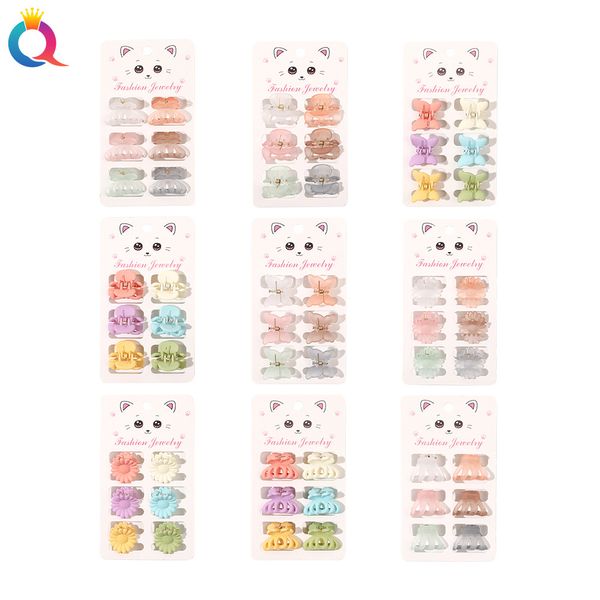 6 pz/set Amaretto Donne Coreane Nastro Piccolo Artiglio Clip Copricapo Moda Mini Colore Clip di Capelli Ragazze Frangia Clip Accessori per Capelli Del Capretto 1821