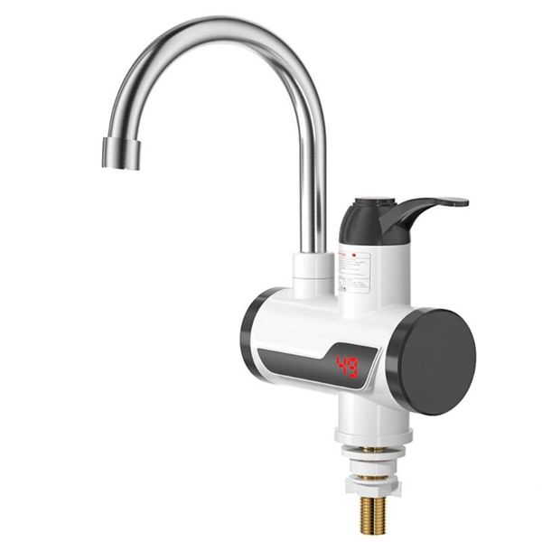 Mutfak muslukları LED sıcaklık ekranlı elektrikli su ısıtıcısı, mutfak/tuvalet anında musluk için eu fişi