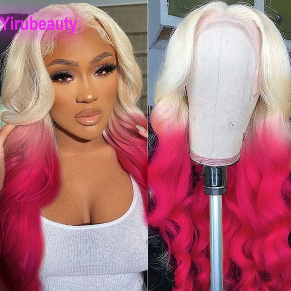 Cabelo humano brasileiro 613 cor rosa 10-32 polegadas 13x4 Lace Front Wig Body Hair Products 150% 180% 210% densidade