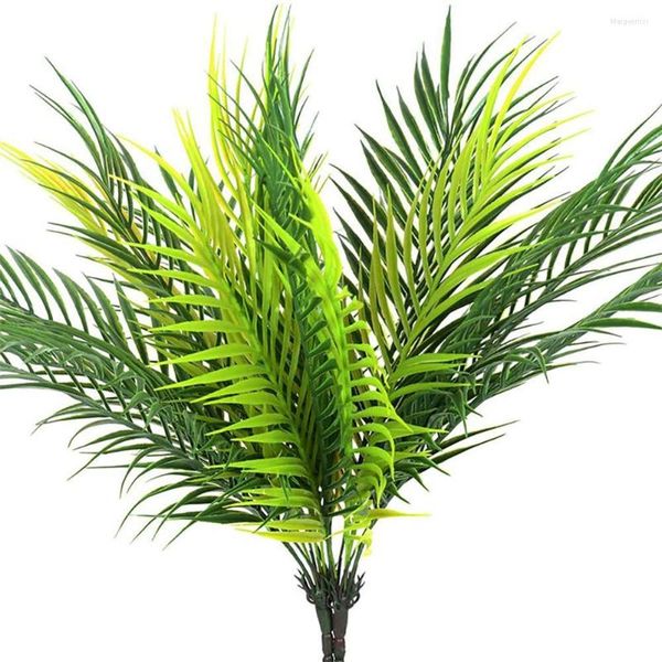 Flores decorativas 1pc folhas de palmeira artificial plantas tropicais falsas decorações de festa de folhas falsas