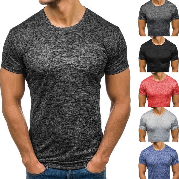 T-shirt da uomo Abito estivo T-shirt con colletto tondo multicolore di grandi dimensioni Felpa Camicia casual a maniche corte da uomo