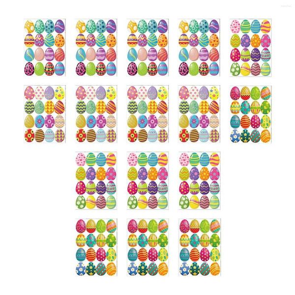 Brocada de presente Easter Egg Stickers for Kids 16 folhas 256pcs festa decorativa