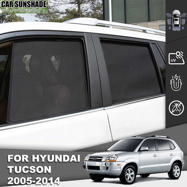 Новый для Hyundai TUCSON JM 2004-2010, солнцезащитный козырек на заднее боковое окно, магнитный автомобильный солнцезащитный козырек, сетчатая рамка для переднего лобового стекла, занавеска