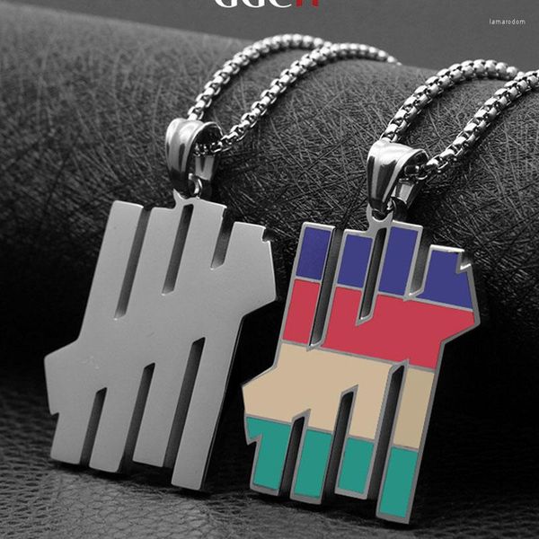 Anhänger Halsketten Victory Card Halskette Herren Anhänger Edelstahl Mode Kette Schmuck Für Hals Hip Hop Geschenke Männliche Accessoires