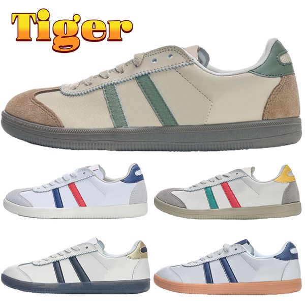 2022 Designer Mexico Tiger 66s tênis de corrida de couro Bétula Ferrugem Vermelho Creme Azul da Prússia cinza escuro metálico pêssego homens