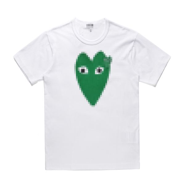 Мужские футболки Дизайнерские футболки Com Тонкие с короткими зелеными рукавами Hearts Des Garcons Cdg Holiday White Brand Play Футболка Размер женской
