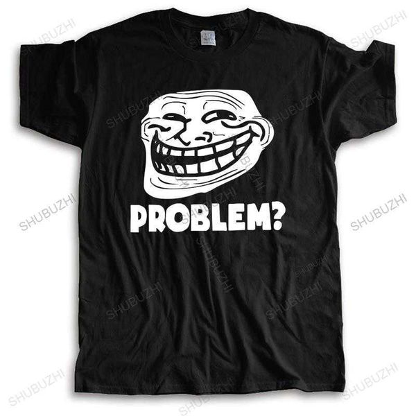 T-shirt da uomo T-shirt estive nuove arrivate Licensed You Mad Troll Face meme Problem On Black T-Shirt per adulti T-shirt casual da uomo in cotone O-collo G230303