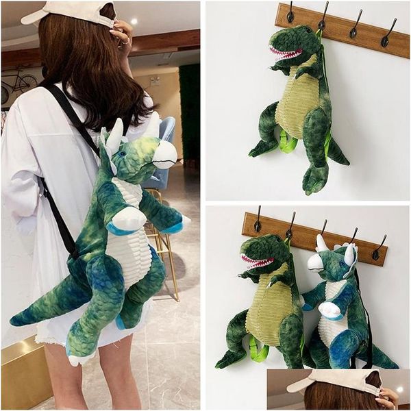 Peluş bebekler bebek oyuncak dinozor sırt çantası sevimli erkek kız öğrenci tatil okul çalışması rahat yumuşak sürpriz hayvan çantaları oyuncak dhs2i