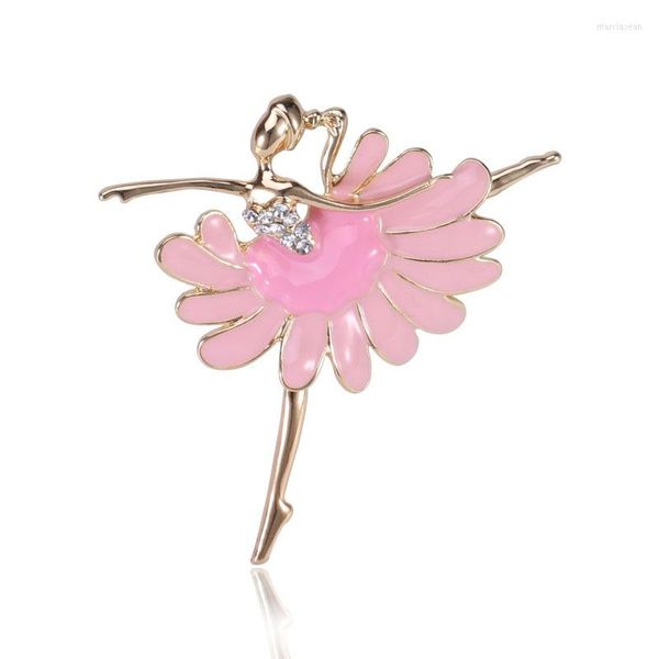 Spille Smalto Dance Girl For Women Ballet Lady Pin Strass Materiale Lega Abbigliamento da festa Accessori per gioielli