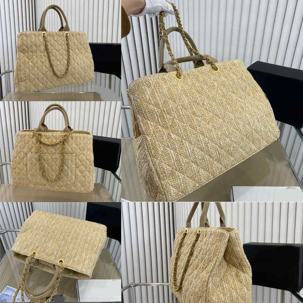 Principais bolsas noturnas praia ladacado bolsa feminino de palha de verão bolsas de corrente designer feminino clássico single ombro saco 230201