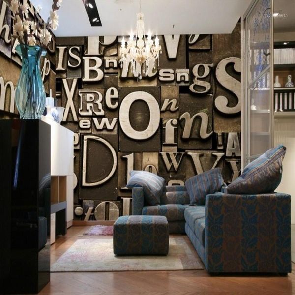 Tapeten Dropship Po Wallpaper 3D benutzerdefinierte große Wandbild TV Hintergrund Schlafzimmer Buchstaben Nicht-Mainstream-Wandbilder1