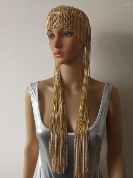 Ketten Modestil WRB978 Damen Goldschichten Kopf Einzigartiger längerer Haarschmuck 3 Farben